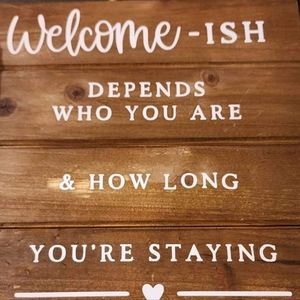 Custom wooden and metal  hanging signs